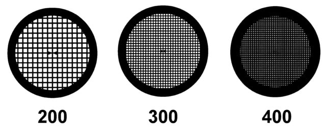 Grids for transmission electron microscopy grid size 400&#160;mesh × 62&#160;&#956;m pitch, gold