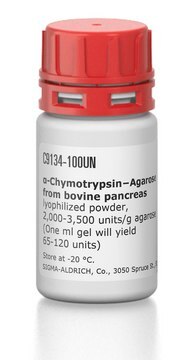 &#945;-Chymotrypsin&#8722;Agarose from bovine pancreas lyophilized powder, 2,000-3,500&#160;units/g agarose (One ml gel will yield 65-120&#160;units)