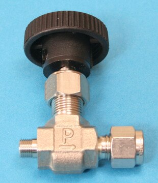 Lecture-bottle control valve with compression fitting tube outlet O.D. 1/4&#160;in., stainless steel