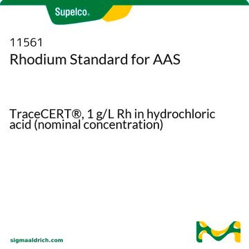 Rhodium Standard for AAS TraceCERT&#174;, 1&#160;g/L Rh in hydrochloric acid (nominal concentration)