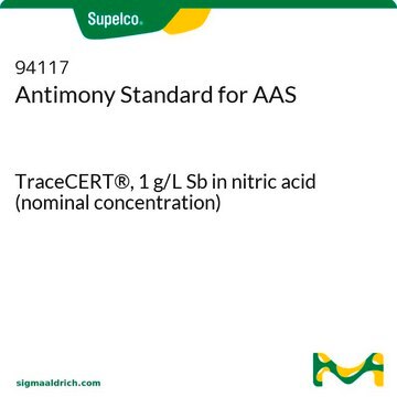 Antimony Standard for AAS TraceCERT&#174;, 1&#160;g/L Sb in nitric acid (nominal concentration)