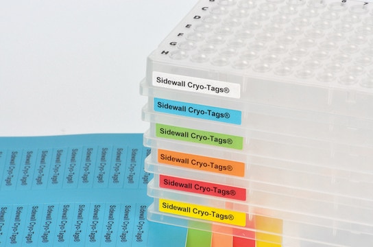 Laser Cryo-Tags&#174; sidewall yellow, size 1.50&#160;in. × 0.25&#160;in., pkg of 3120&#160;labels 20 sheets of 156 labels