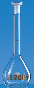 BRAND&#174; volumetric flask BLAUBRAND&#174; ETERNA class A, DE-M marking, capacity 25&#160;mL, borosilicate glass