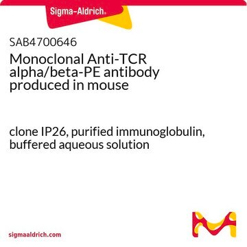 Monoclonal Anti-TCR alpha/beta-PE antibody produced in mouse clone IP26, purified immunoglobulin, buffered aqueous solution