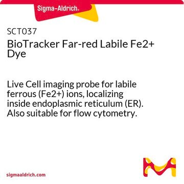 BioTracker dunkelroter Farbstoff für labiles Fe2+ Live Cell imaging probe for labile ferrous (Fe2+) ions, localizing inside endoplasmic reticulum (ER). Also suitable for flow cytometry.