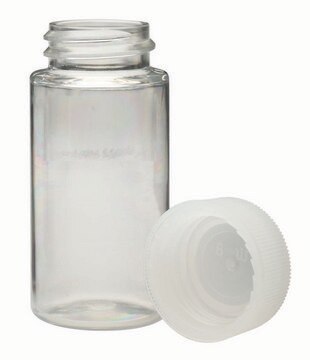 WHEATON&#174; liquid scintillation vial with seperate foamed PE lined PP cap transparent PET bottle, capacity (20), screw cap, case of 1,000&#160;ea Bulk packed vials with screw caps in separate bag