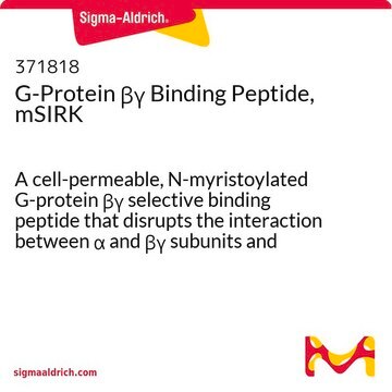 G-Protein&#946;&#947;-bindendes Peptid, mSIRK A cell-permeable, N-myristoylated G-protein &#946;&#947; selective binding peptide that disrupts the interaction between &#945; and &#946;&#947; subunits and promotes the &#945; subunit dissociation without stimulating nucleotide exchange.