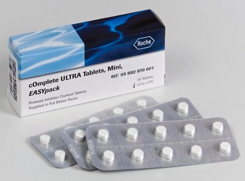 cOmplete&#8482;-ULTRA-Mini-Tabletten, Protease-Inhibitor-Cocktail in EASYpacks Tablets supplied in foil blister packs.