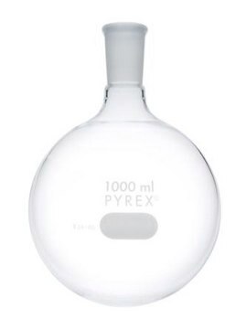 Pyrex&#174; round-bottom boiling flask, short neck capacity 1,000&#160;mL