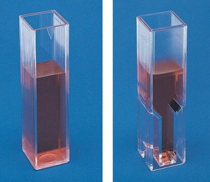 Einweg-UV-Küvetten aus Methacrylat capacity 1.5&#160;mL, semi-micro, frosted wall