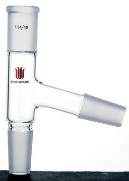 Synthware&#8482; distillation adapter top joint: ST/NS 24/40, bottom joint: ST/NS 24/40, side joint: 24/40, side arm angle: 75 deg