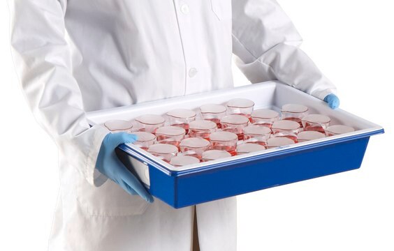 Droplet&#8482; stackable sample storage tray, polystyrene, blue with white insert