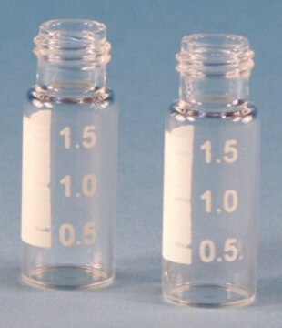 Vials, screw top, R.A.M.&#8482; (9 mm thread), large opening, 12 x 32 mm volume 2&#160;mL, clear glass vial, pkg of × 100&#160;ea