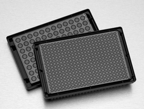 Corning&#174; High Content Imaging Microplate black cyclic olefin copolymer (COC), flat bottom, sterile, film bottom, lid, pack of 20