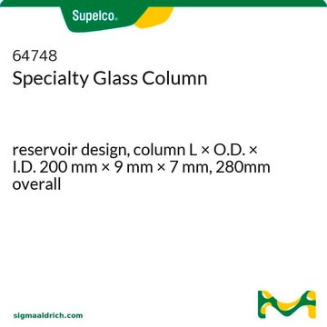 Specialty Glass Column reservoir design, column L × O.D. × I.D. 200&#160;mm × 9&#160;mm × 7&#160;mm, 280mm overall