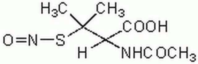 (Â±)-S-Nitroso-N-acetylpenicillamine Nitric oxide donor that mimics the actions of nitric oxide, including relaxation of isolated bovine coronary artery rings (EC&#8325;&#8320; = 130 nM).