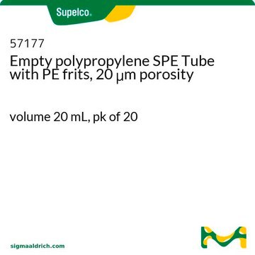 Empty polypropylene SPE Tube with PE frits, 20 &#956;m porosity volume 20&#160;mL, pk of 20