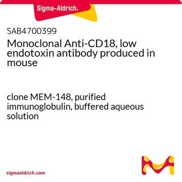 Monoclonal Anti-CD18, low endotoxin antibody produced in mouse clone MEM-148, purified immunoglobulin, buffered aqueous solution