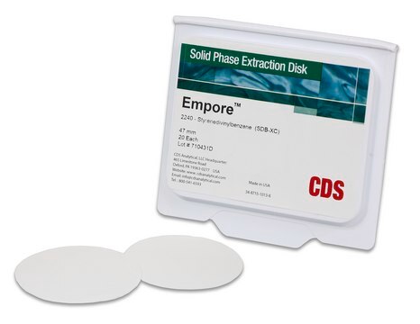 Empore&#8482; SPE-Scheiben matrix active group polystyrene-divinylbenzene (SDB-XC), diam. 47&#160;mm, pk of 20