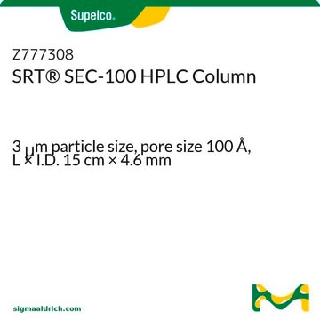 SRT&#174; SEC-100 HPLC Column 3&#160;&#956;m particle size, pore size 100&#160;Å, L × I.D. 15&#160;cm × 4.6&#160;mm