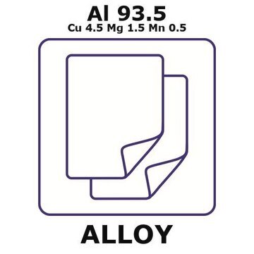 Aluminium alloy 2024 foil, thickness 2.5&#160;mm, Al93.5%/Cu 4.5%/Mg 1.5%/Mn 0.5%, size 300 × 300&#160;mm, temper t3