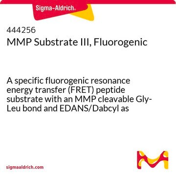 MMP-Substrat&nbsp;III, fluorogen A specific fluorogenic resonance energy transfer (FRET) peptide substrate with an MMP cleavable Gly-Leu bond and EDANS/Dabcyl as fluorophore/quencher combination.