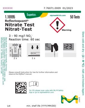 Nitrat-Test reflectometric, 3-90&#160;mg/L (NO3-), for use with REFLECTOQUANT&#174;