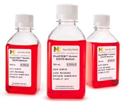 PluriSTEM&#174; Human ES/iPS Cell Medium Defined small molecule based serum-free medium that enables feeder-free culture of human ES/iPS cells and allows for media exchanges every other day without compromising the morphology or long term functionality of human pluripotent stem cells.