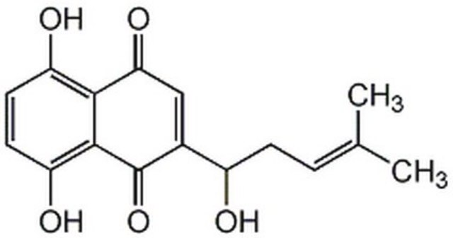 Shikonin, CAS-Nr. 517-89-5, Calbiochem A naphthoquinone found in the Chinese herb Shiunko.