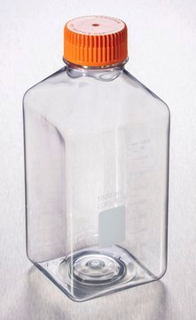 Corning&#174; square PET storage bottles square clear PET, sterile, capacity 1000&#160;mL, screw cap, case of 24