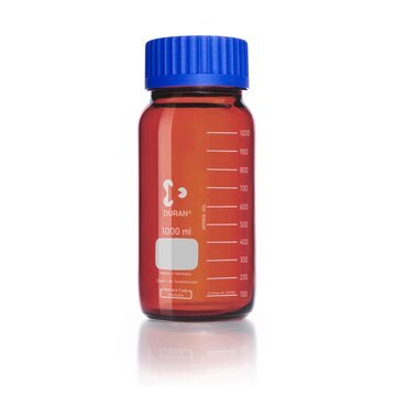 Duran&#174; amber GLS 80 wide mouth graduated laboratory bottles capacity 1,000&#160;mL, with cap