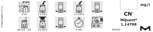 Cyanid-Test Method: colorimetric with color-disk comparator 0.03-0.07-0.13-0.2-0.3-0.5-1-2-5 mg/l CN&#8315; MColortest&#174;