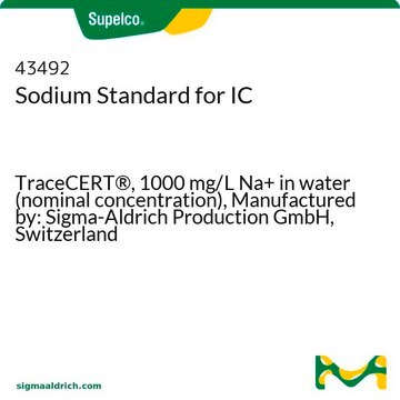 Natriumstandard für IC TraceCERT&#174;, 1000&#160;mg/L Na+ in water (nominal concentration), Manufactured by: Sigma-Aldrich Production GmbH, Switzerland