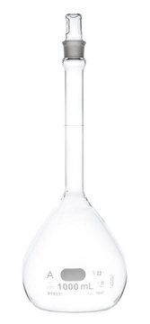 Pyrex&#174; volumetric flask, class A with Pyrex&#174; ST stopper capacity 1,000&#160;mL