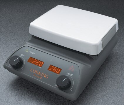 Corning&#174; hotplate and stirrer with digital display AC/DC input 120 V AC, US 3-pin plug, plate L × W 5&#160;in. × 7&#160;in.