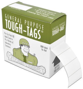 Laser Tough-Tags&#8482; clear, L × W 1.05&#160;in. × 0.50&#160;in., pkg of 1920