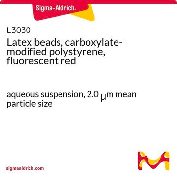 Latex beads, carboxylate-modified polystyrene, fluorescent red aqueous suspension, 2.0&#160;&#956;m mean particle size