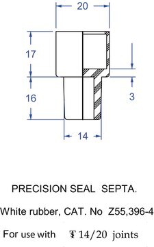 Precision Seal&#174; Gummiseptum white, 14/20 joints