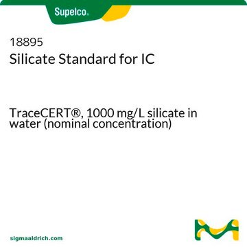 Silicate Standard for IC TraceCERT&#174;, 1000&#160;mg/L silicate in water (nominal concentration)