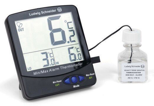 Digital Exact-Temp Min/Max bottle thermometer Ultralow freezers