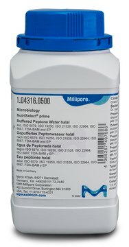 Buffered Peptone Water NutriSelect&#174; Prime, ISO 6579, ISO 6887, ISO 21528, ISO 22964, FDA BAM, EP, powder, Suitable for use in Halal and Kosher certified processes, pkg of 500&#160;g