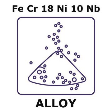 Stainless steel - AISI 347 powder, Fe/Cr18%/Ni10%/Nb%, 45 max. part. size (micron), weight 50&#160;g, condition atomized