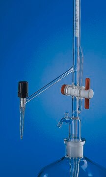 BRAND&#174; BLAUBRAND&#174; automatic burette, Pellet pattern volume 25&#160;mL, accuracy: ±0.030&#160;mL, clear borosilicate glass 3.3 (Schellbach lateral needle-valve stopcock PTFE key, grad. in blue)