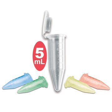 MTC&#8482; Bio Snap Cap MacroTubes&#174; capacity 5&#160;mL, clear, sterile, pack of 200&#160;ea (10 x bags 20 ea)