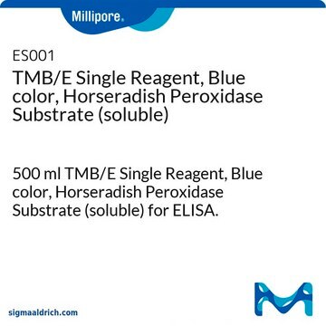 TMB/E Einzelreagenz, blaue Farbe, Meerrettichperoxidase-Substrat (löslich) 500 ml TMB/E Single Reagent, Blue color, Horseradish Peroxidase Substrate (soluble) for ELISA.