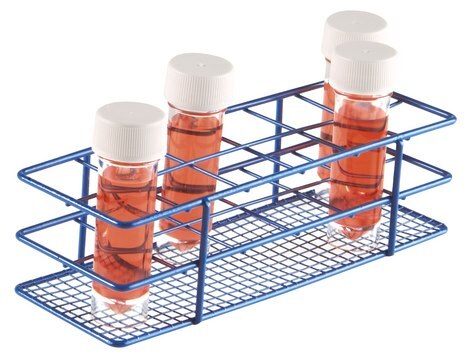 Coated Wire Tube Rack to hold, 12 x 33 mm tubes, blue