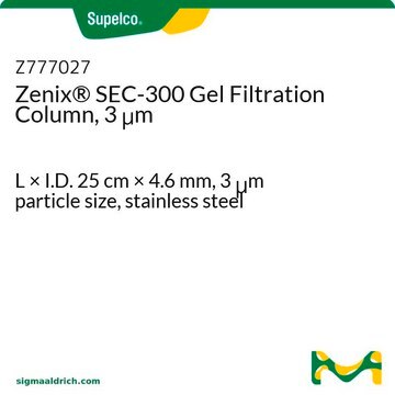 Zenix&#174; SEC-300 Gel Filtration Column, 3 &#956;m L × I.D. 25&#160;cm × 4.6&#160;mm, 3&#160;&#956;m particle size, stainless steel