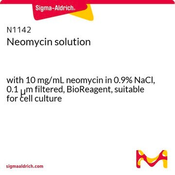 Neomycin -Lösung with 10 mg/mL neomycin in 0.9% NaCl, 0.1 &#956;m filtered, BioReagent, suitable for cell culture