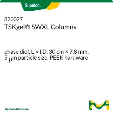 TSKgel&#174; SWXL-Säulen phase diol, L × I.D. 30&#160;cm × 7.8&#160;mm, 5&#160;&#956;m particle size, PEEK hardware