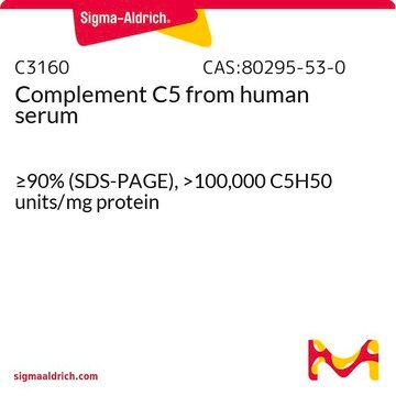 Complement C5 from human serum &#8805;90% (SDS-PAGE), &gt;100,000&#160;C5H50 units/mg protein